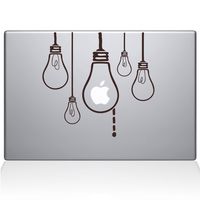 The Decal Guru 0190-MAC-13A-BRO Idea Light Bulbs Vinyl Sticker, 13" Macbook Air, Brown
