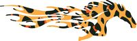 hBARSCI Horse with Flames Vinyl Decal - 5 Inches - for Cars, Trucks, Windows, Laptops, Tablets, Outdoor-Grade 2.5mil Thick Vinyl - Leopard Print