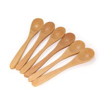BambooMN Brand - Carbonized Brown 4.3" Oval Head Small Solid Bamboo Spice/Salt/Sugar Spoons, 100pcs