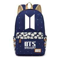 JUSTGOGO Korean Casual Backpack Daypack Laptop Bag College Bag Book Bag School Bag (Dark Blue 5)