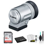 Canon EVF-DC2 Electronic Viewfinder (Silver) 1882C001 for EOS M6/M3, PowerShot G1 X Mk II/G3 X with 32GB Memory Card