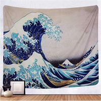 Nearzstorn Tapestry Wall Hanging Great Wave Kanagawa Wall Tapestry with Art Nature Home Decorations for Bedroom Dorm Decor (Great, 59.05''x78.74''（150x200）)