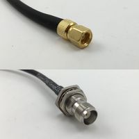 6 inch RGU178 SMC FEMALE to TNC FEMALE BULKHEAD Pigtail Jumper RF coaxial cable 50ohm High Quality Quick USA Shipping