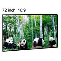 Projection Screen 72" 16:9 Projector Screen 72 Inches Diagonal Portable HD Foldable Screen Matte White PVC Wall Ceiling Installation for Home Theater Meeting Outdoor Movie Presentation Teaching DIY
