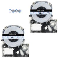 Epson Labelworks Tape, LaBold 2 Pack Unique Design Washi Label Tape Cartoon Style Compatible with Epson LW-300 LW-400 LW-500 LW-600 Label Maker Tape Black on Blue Plaid 0.47"W x 26.2'L (12mmx8m)