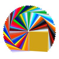 HUAXING DECO Premium Permanent Self Adhesive Vinyl Sheets - 12" X 12" - 79 Assorted Colors Pack with Clear Transfer Sheets for Cricut, Silhouette Cameo & Crafting Machines