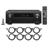 Denon AVR-X4400H 9.2CH High Power 4K Ultra HD AV Receiver Cutting Edge Home Theater with HEOS and Amazon Alexa Voice Control with 8 HDMI Cables - Black