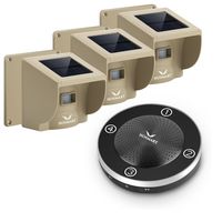 Hosmart 1/4 Mile Long Range Rechargable Solar Driveway Alarm Wireless Sensor System Driveway Sensor Alert System Weatherproof Security Outdoor Motion Sensor (1 Receiver 3 Sensors)