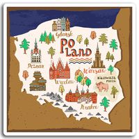2 x 10cm Poland Map Vinyl Stickers - Travel Warsaw Sticker Laptop Luggage #17021 (10cm Tall)