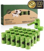 Pets N Bags Dog Poop Bags, Dog Waste Bags, Biodegradable Unscented Refill Rolls, Includes Dispenser