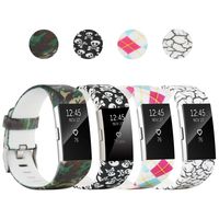 honecumi Replacement Bands for Charge 2 Wristbands Rose Gold Colorful Pattern Watch Bands/Strap for Men Women Colorful Pattern Bands with Metal Clasp Large Small Bands