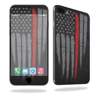 MightySkins Skin Compatible with Apple iPhone 7 Plus - Thin Red Line | Protective, Durable, and Unique Vinyl Decal wrap Cover | Easy to Apply, Remove, and Change Styles | Made in The USA