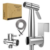 Yawenner Handheld Bidet Toilet Sprayer, Stainless Steel Bathroom Bidet Sprayer Set with Hose, Baby Cloth Diaper Sprayer, for Feminine Wash, Shower Sprayer for Pet, Wall or Toilet Mount