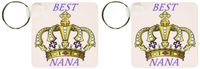 3dRose Royal Crown With Words Best Nana - Key Chains, 2.25 x 4.5 inches, set of 2 (kc_41734_1)