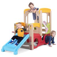 Simplay3 Young Explorers Adventure Climber - Indoor Outdoor Crawl Climb Drive Slide, Year-Round Playset for Children