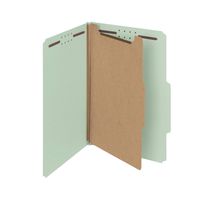 Smead 100% Recycled Pressboard Classification File Folder, 1 Divider, 2" Expansion, Legal Size, Gray/Green, 10 per Box (18722)