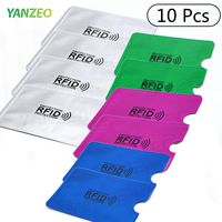 Yanzeo RFID Shielded Sleeve Credit Card Blocking 13.56mhz UHF ID IC Card Protection NFC Security Card Prevent Unauthorized Scanning 10Pack