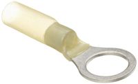 Morris Products 12242 Ring Terminal, Heat Shrinkable, Yellow, 12-10 Wire Size, 5/16" Stud Size  (Pack of 100)