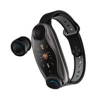 WINAWORLD T90/Black 3-in-1 Smart Bracelet + Headphone Bluetooth 5.0 HiFi Sound Effects 3D Surround Stereo Bluetooth Call Clock Blood Pressure Heart Rate Monitor Calorie Motion Sleep Monitoring
