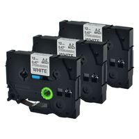 GREENCYCLE 3 Pack Compatible TZ TZe S231 TZ-S231 TZe-S231 Extra Strength Adhesive Label Tape for Brother P-Touch PT-D210 PT-H100 Label Maker,12mm (1/2 Inch) x 8m (26.2 ft) Laminated, Black on White