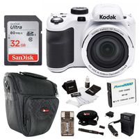 Kodak PIXPRO Astro Zoom AZ421 16 MP Digital Camera with 42X Optical Zoom and 3" LCD Screen (White) 32GB Bundle