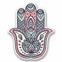 2 x 10cm/100mm Hamsa Hand Vinyl Sticker Decal Laptop Car Travel Luggage Label Tag #9664