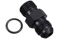 ICT Billet -6AN Flare to 6 Oring ORB Male Fuel Pump Rail Adapter Fitting Flare Hose Plumbing Oil Straight Thread Regulator Port Fluid End Black Anodized F06AN060R