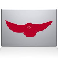 The Decal Guru Owl Attack MacBook Decal Vinyl Sticker - 11" MacBook Air - Red (1141-MAC-11A-DR)