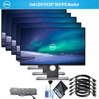 Dell U2417H 24" 16:9 IPS Monitor with 1 - Belkin PowerStrip and 5 HDMI Cables - 5 Pack