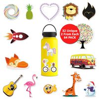 Webstar Stickers for Hydro Flask Water Bottles Vsco - 64 Pack 32 Different 2 from Each Cute Waterproof Girls Laptop Decals