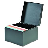 Steelmaster Steel Card File Box for 3" x 5" Index Cards, Black (263534BLA)