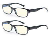 Blue Light Blocking Glasses Women Men 2-pack black,Anti Glare Rays Computer Glasses eye strain non prescription