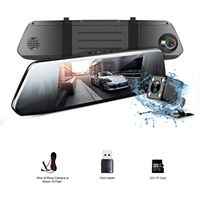 7" LCD HD 1080P Car Camera | Aiwalot Driving Recorder with Dual Lens for Vehicles Front & Rear View Mirror | DVR Vehicles with 170° Wide Angle Lens and G-Sensor(Include 32G Micro SD Card)