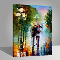LIUDAO Paint by Number Kit - Lover Walking in The Rain - Oil Painting on Canvas Wooden Frame 16x20 Inches