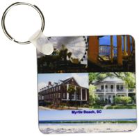 3dRose Myrtle Beach Buildings, Beach and Rides Collage Key Chains, Set of 2 (kc_61731_1)