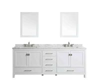 Eviva EVVN412-84WH Aberdeen 84" Transitional White Carrera Countertop bathroom Vanities