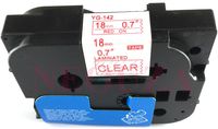 Red on Clear Label Tape Compatible for Brother TZ TZe 142 TZe-142 TZ-142 18mm 8m 0.7"x26.2'
