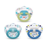 NUK Orthodontic Pacifier Value Pack, Boy, 0-6 Months (Pack of 3)