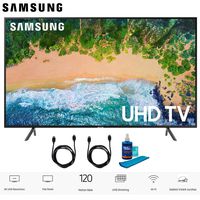 Samsung UN55NU7100 55" (UN55NU7100FXZA) NU7100 Smart 4K UHD TV 2018 Model with 2X 6ft High Speed HDMI Cable + Universal Screen Cleaner for LED TVs