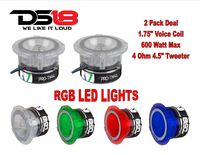 DS18 PRO-TW4L 1.75" RGB LED BULLET SUPER 1200 WATT 4OHM TWEETER LIGHT (PAIR) (Pair)