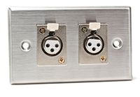 Astatic 40-348 Single Gang Stainless Steel Wall Plate with Dual XLR-F