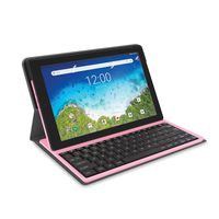 RCA Viking Pro 10 Inch Tablet with Folio Keyboard Fast Quad Core Multi-Touch Display Android 8.1 (Go Edition), Pink (Renewed)