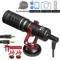 Shotgun Microphone Smartphone DSLR, BOYA 3.5mm Cardiod Mini Shotgun Mic for iPhone X 8 8 Plus 7 6 6s iOS Smartphone Mac PC Tablet Canon DSLR Camera Camcorder (TRS & TRRS)