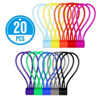 Atree Silicone Strong Magnetic Twist Ties/Magnetic Cable Ties, Cord Organizer Keeper Holder Ties for Cable Management and Organization, Hanging and Holding Stuff (10 Colors-20 Pack)