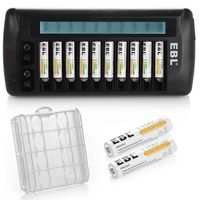EBL 12 Pack AAA 1100mAh Ni-MH Rechargeable Battery with 12 Bay Charger