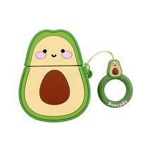 Wcysin 3D Cases for AirPods, Cute Avocado Design Shockproof Silicone Soft Skin for Apple Airpods