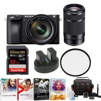 Sony a6500 Mirrorless Camera with 55-210mm Lens and 32GB Deluxe Accessory Bundle
