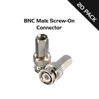 Ares Vision Male BNC Screw On Connector Adapters for CCTV Video & Audio 20 Pack
