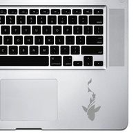 StickAny Palm Series Shark Smoke Sticker for MacBook Pro, Chromebook, and Laptops (Silver)
