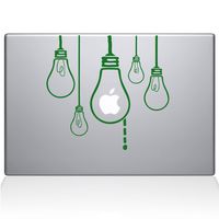 The Decal Guru 0190-MAC-11A-LG Idea Light Bulbs Vinyl Sticker, 11" Macbook Air, Green